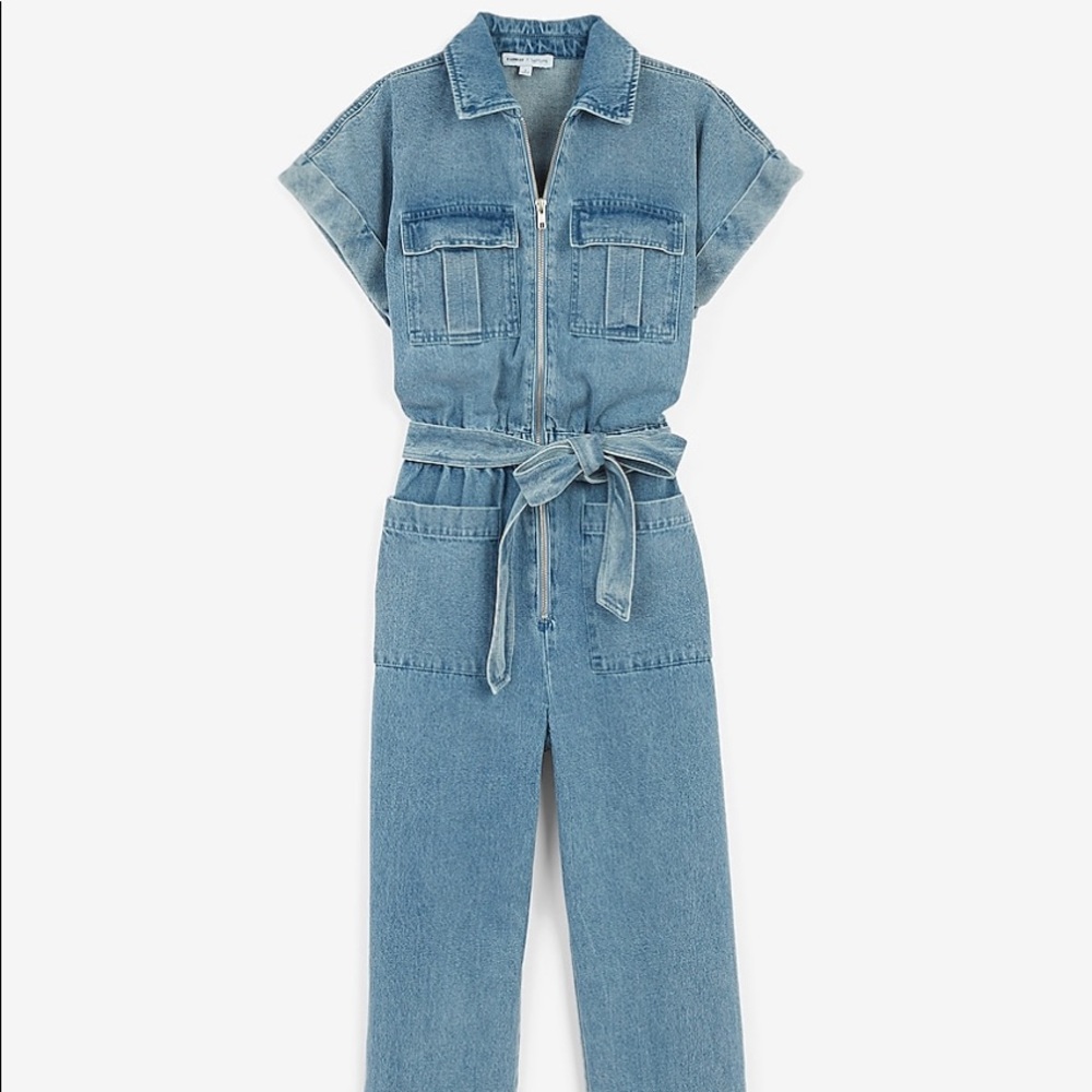 EXPRESS LADYGANG DENIM JUMPSUIT